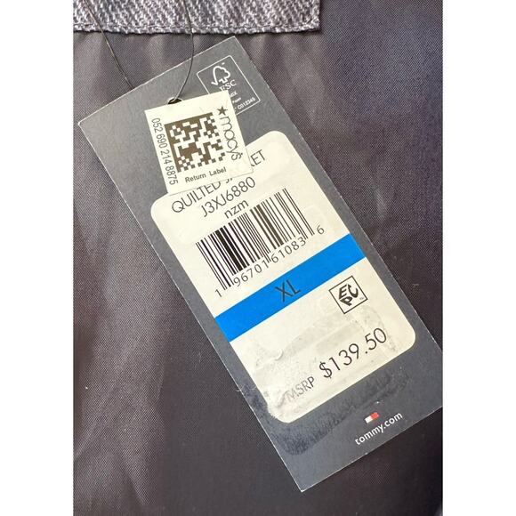 NWT $139.50 Tommy Hilfiger Quilted Jacket Size XL Women’s Blue Full Zip - Picture 4 of 9
